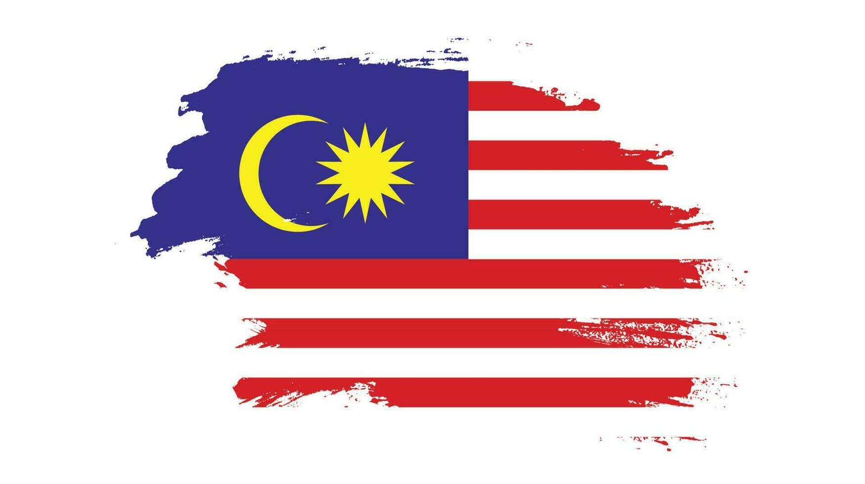 inkt spatten borstel beroerte Maleisië vlag vector