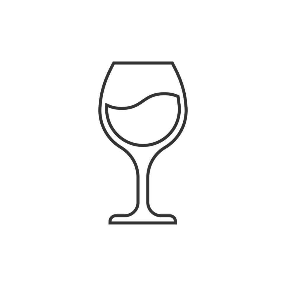 wijn glas icoon in vlak stijl. Champagne drank vector illustratie Aan geïsoleerd achtergrond. cocktail drinken teken bedrijf concept.