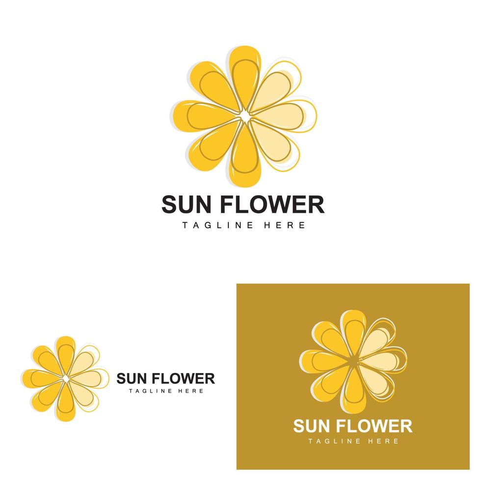 zonnebloem logo ontwerp, sier- fabriek tuin fabriek icoon vector, bedrijf Product merk vector