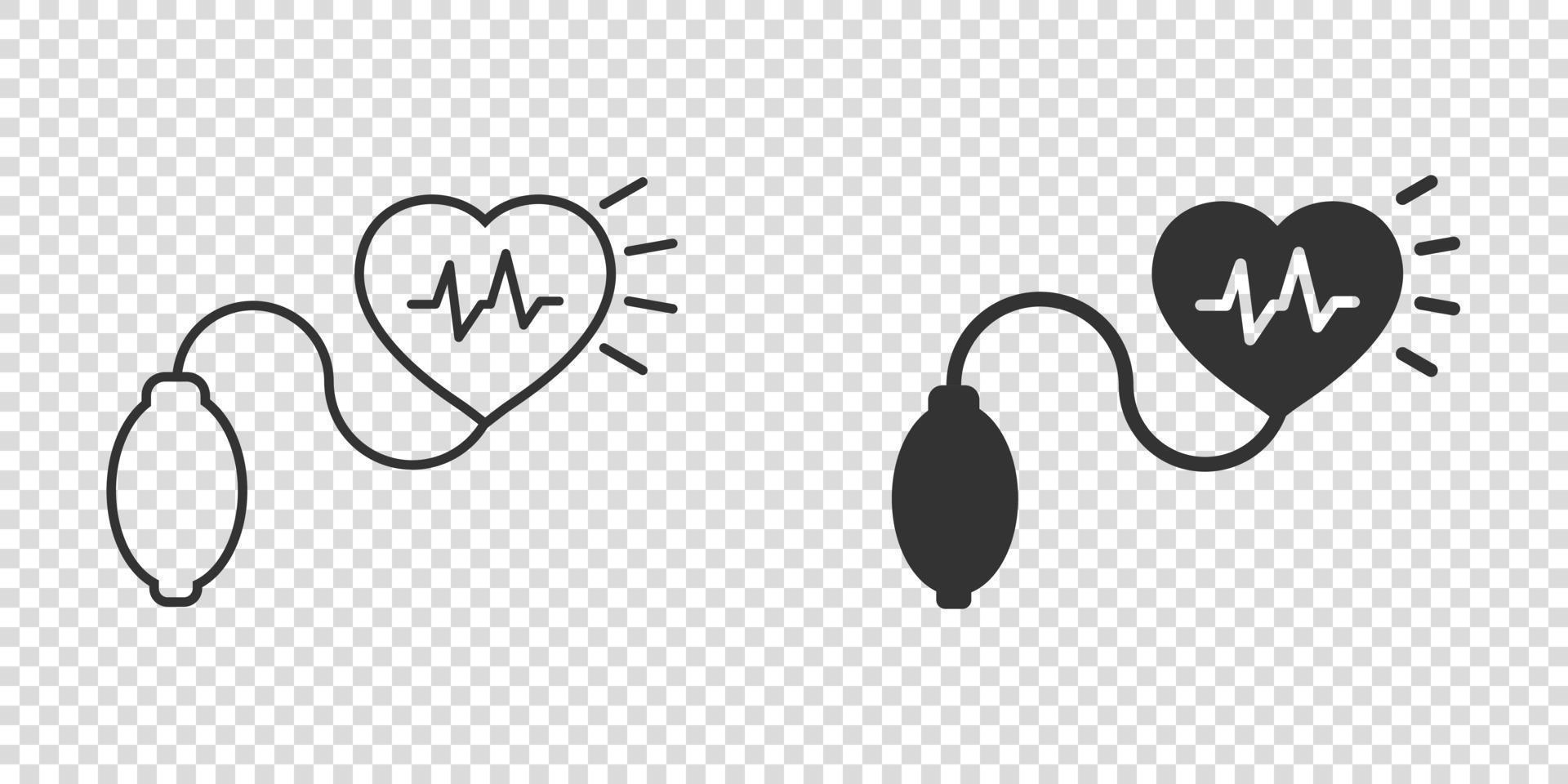 arterieel bloed druk icoon in vlak stijl. hartslag toezicht houden op vector illustratie Aan geïsoleerd achtergrond. pulse diagnose teken bedrijf concept.