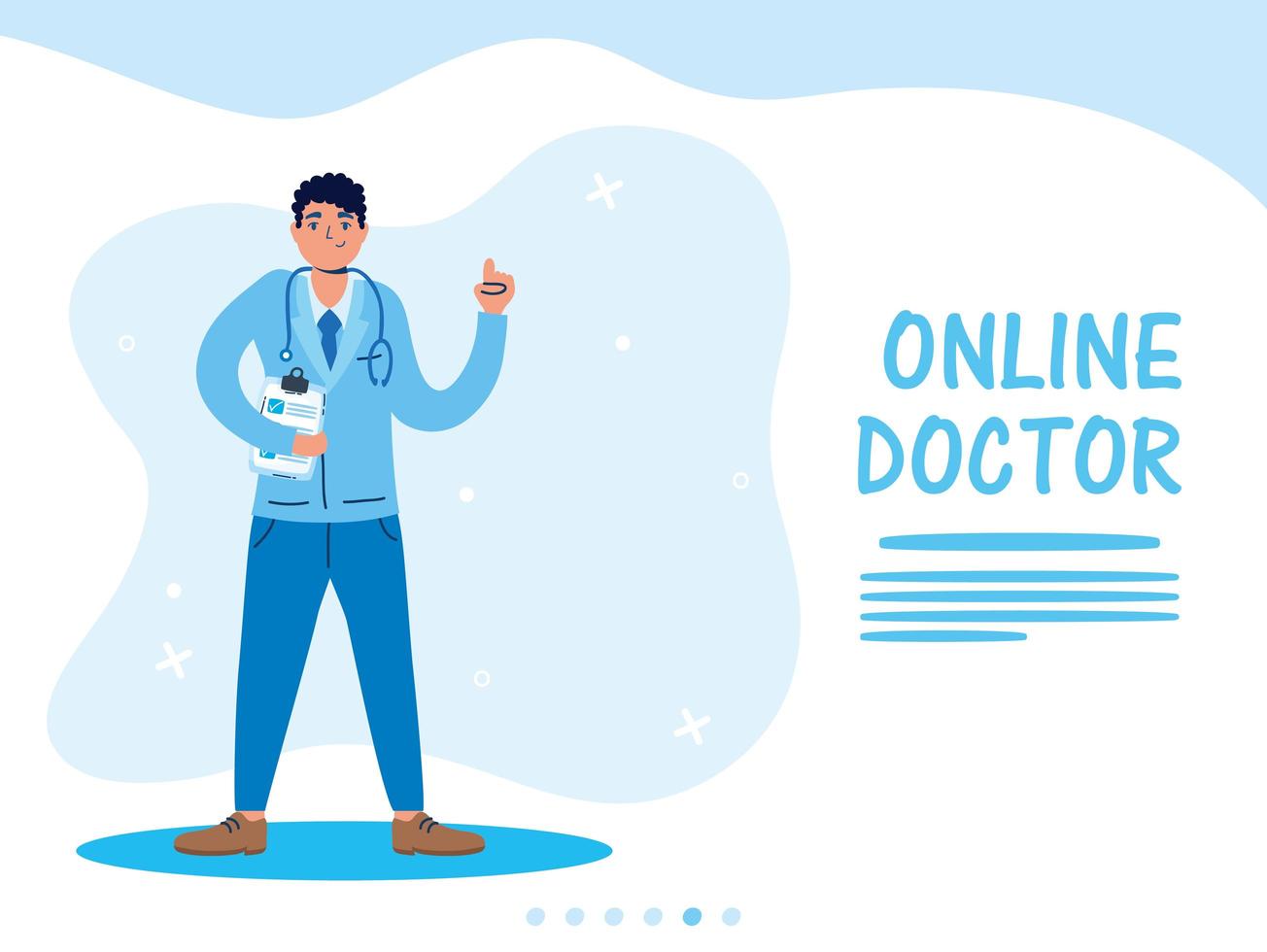 online gezondheidstechnologie met dokterskarakter vector