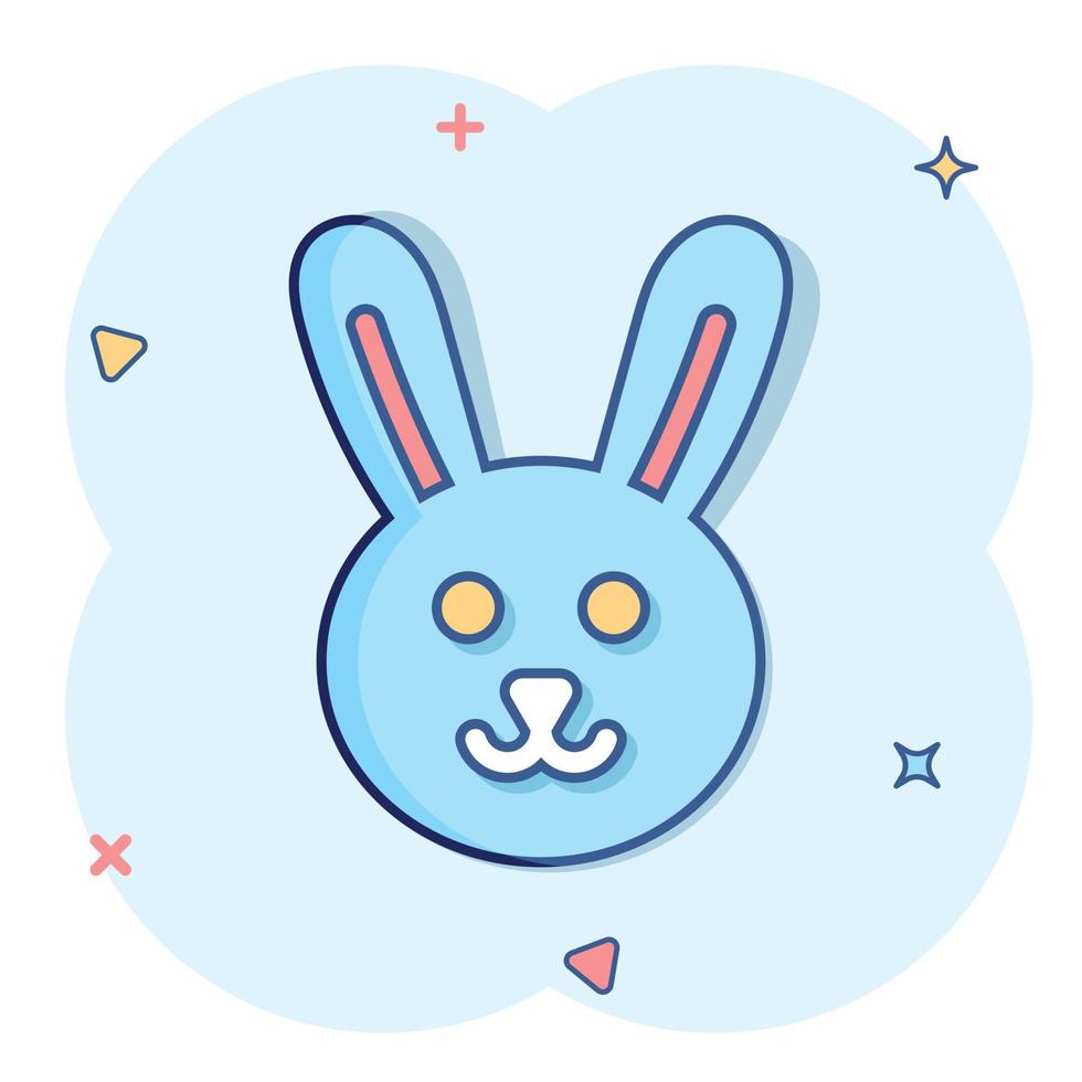 konijn icoon in grappig stijl. konijn tekenfilm vector illustratie Aan wit geïsoleerd achtergrond. gelukkig Pasen plons effect bedrijf concept.