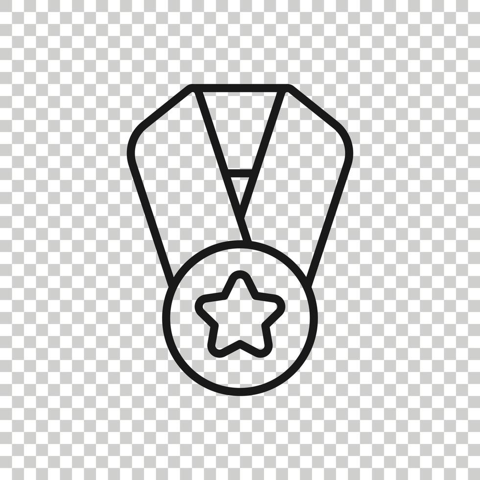 medaille icoon in vlak stijl. prijs teken vector illustratie Aan wit geïsoleerd achtergrond. trofee prijs bedrijf concept.