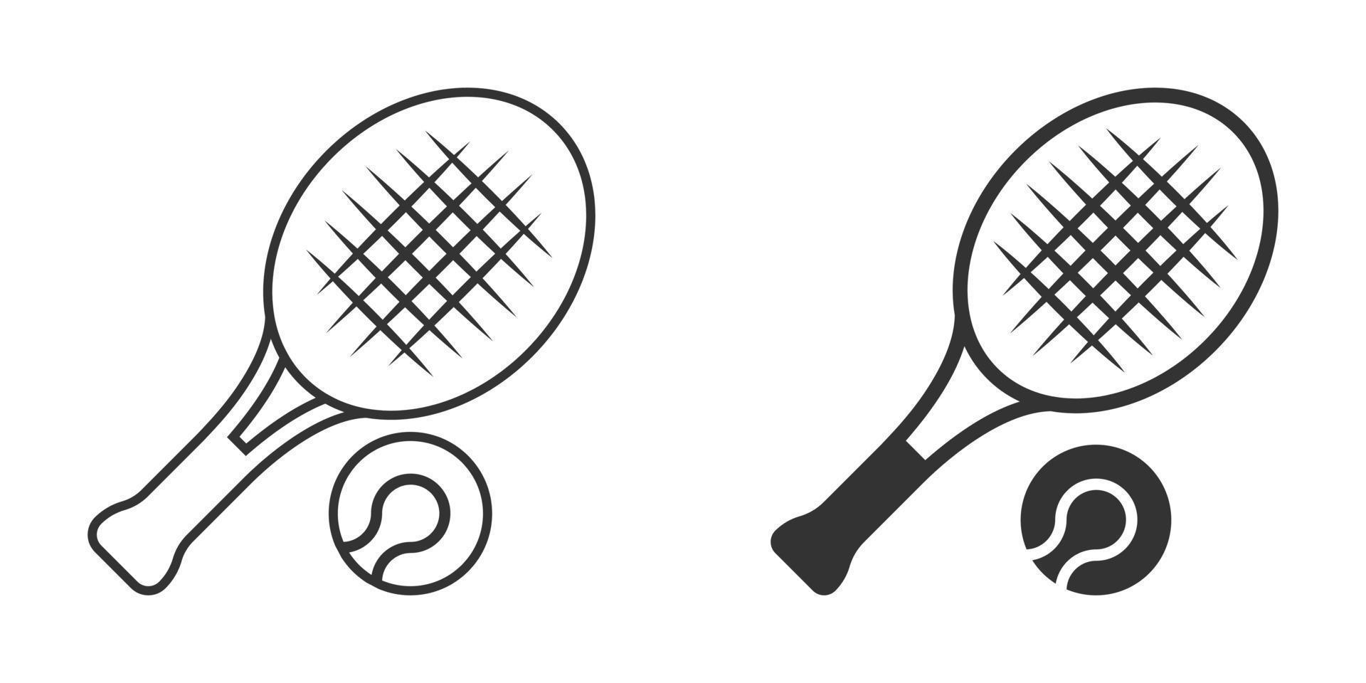 tennis racket icoon in vlak stijl. gaming racket vector illustratie Aan geïsoleerd achtergrond. sport werkzaamheid teken bedrijf concept.