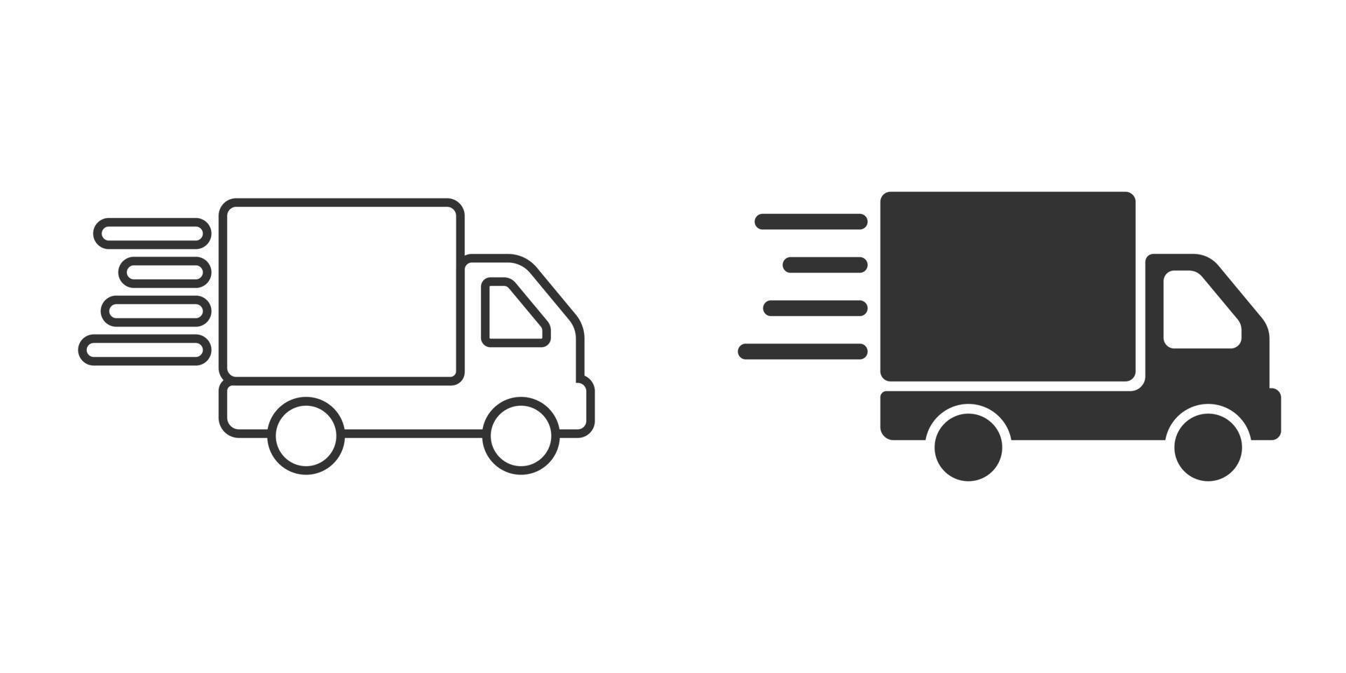 Verzending snel icoon in vlak stijl. levering vrachtauto vector illustratie Aan geïsoleerd achtergrond. uitdrukken logistiek teken bedrijf concept.