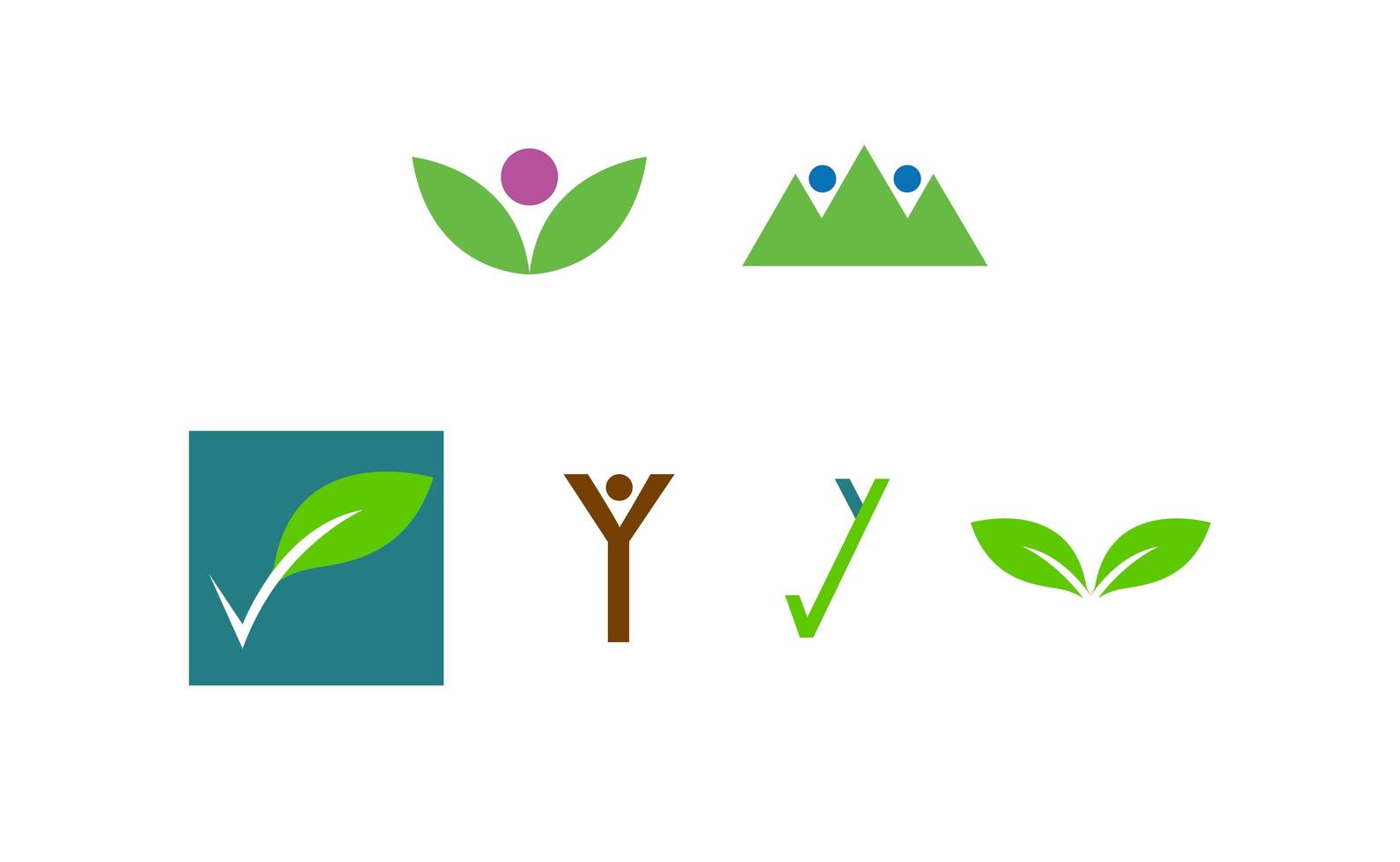 set van zes ecologie logo's vector