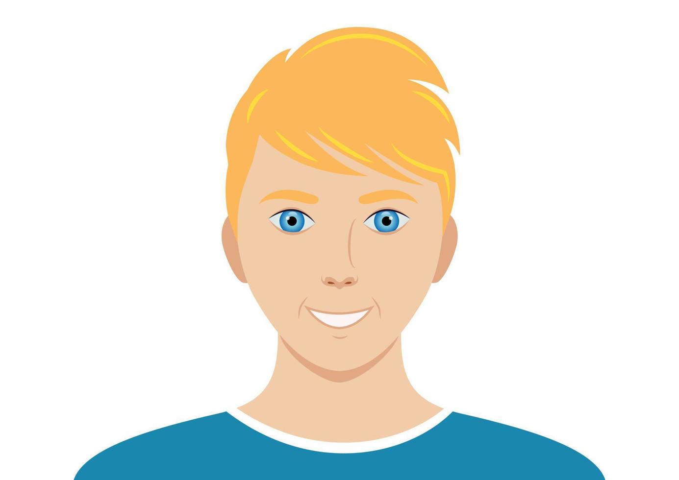 portret van knap Mens met blond haar- vector