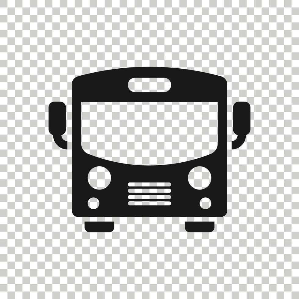 bus icoon in vlak stijl. trainer auto vector illustratie Aan wit geïsoleerd achtergrond. autobus bedrijf concept.