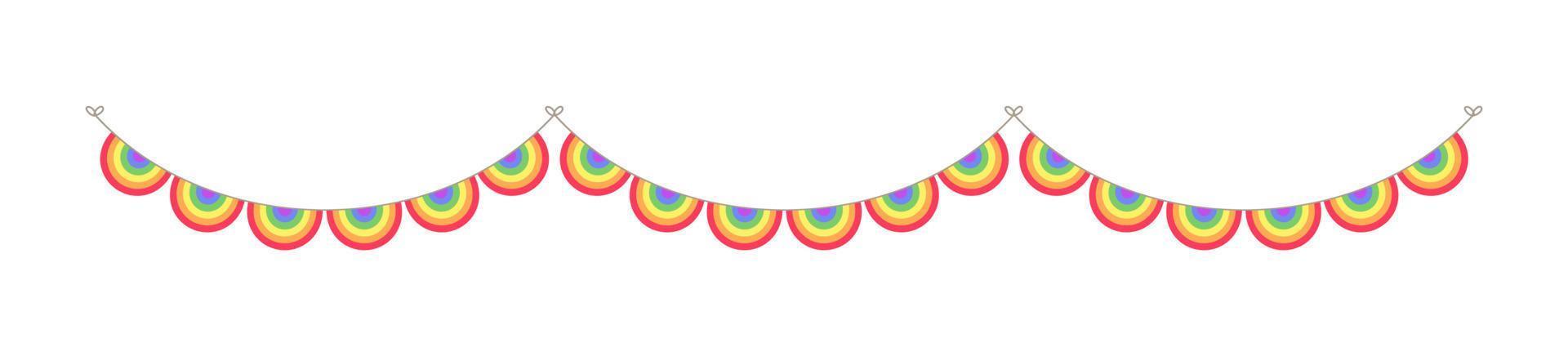 regenboog geschulpte slinger vlaggedoek verdeler gemakkelijk vector illustratie clip art