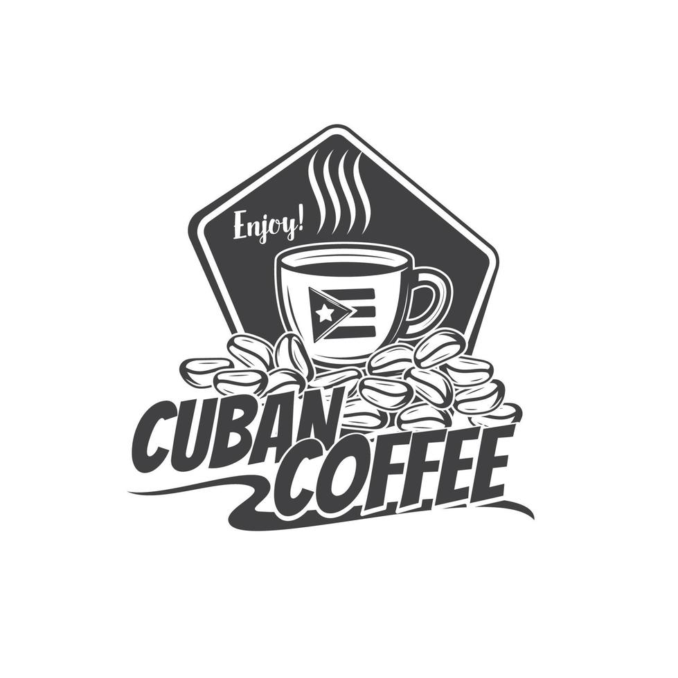 Cubaans koffie icoon, cafe bar menu of koffie pakket vector