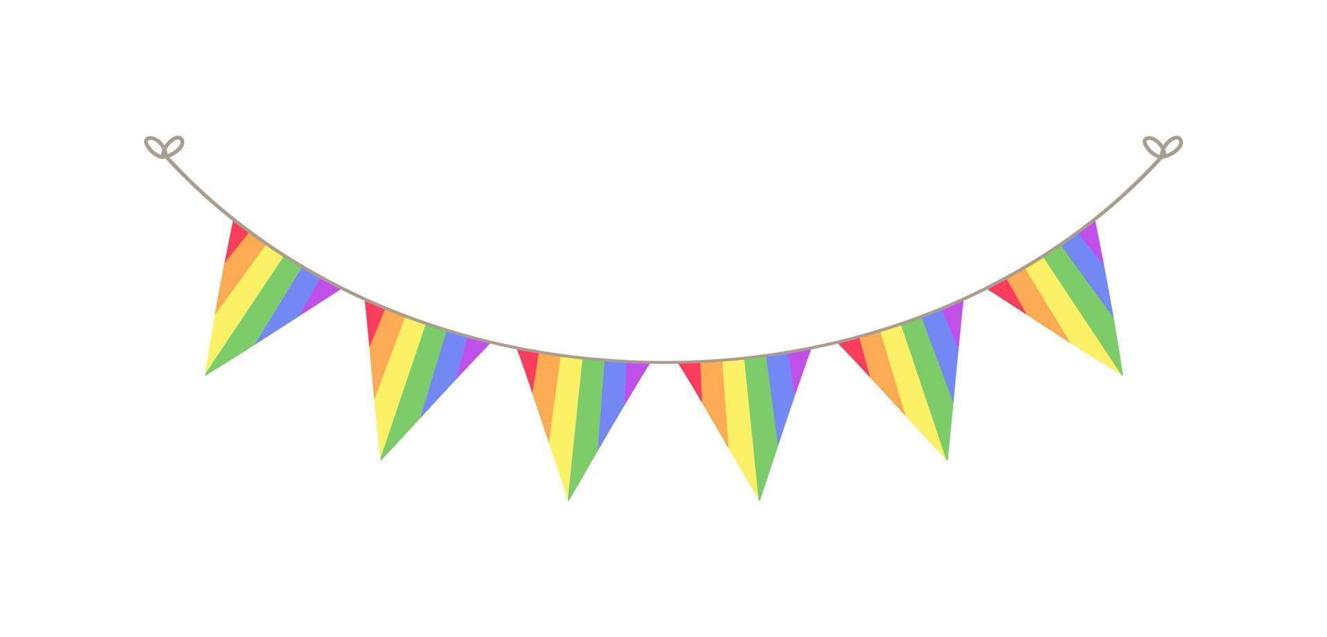 regenboog wimpel slinger vlaggedoek verdeler gemakkelijk vector illustratie clip art