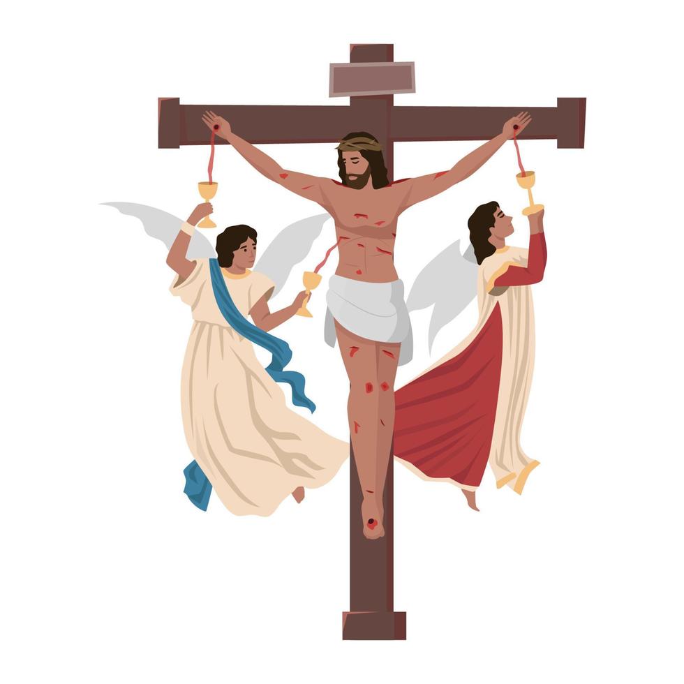de kostbaar bloed van Jezus. vlak vector illustratie geïsoleerd Aan wit achtergrond