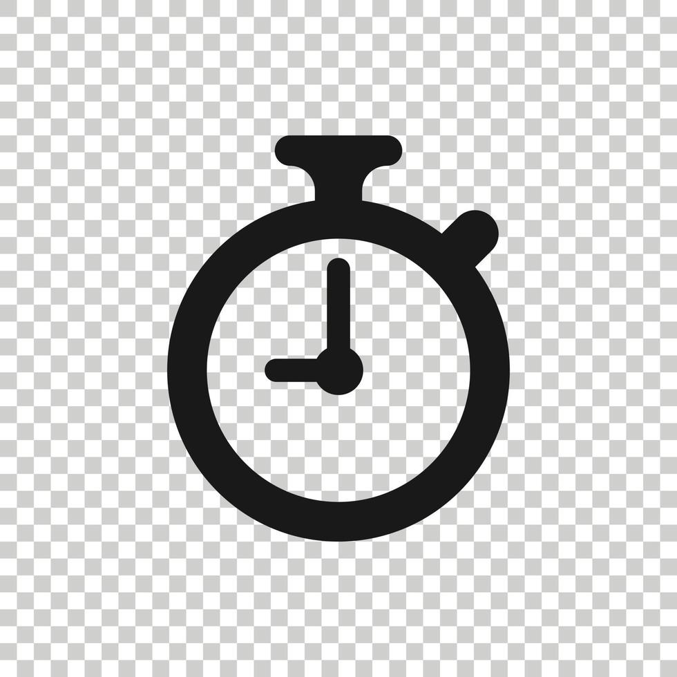 klok icoon in vlak stijl. kijk maar vector illustratie Aan wit geïsoleerd achtergrond. timer bedrijf concept.