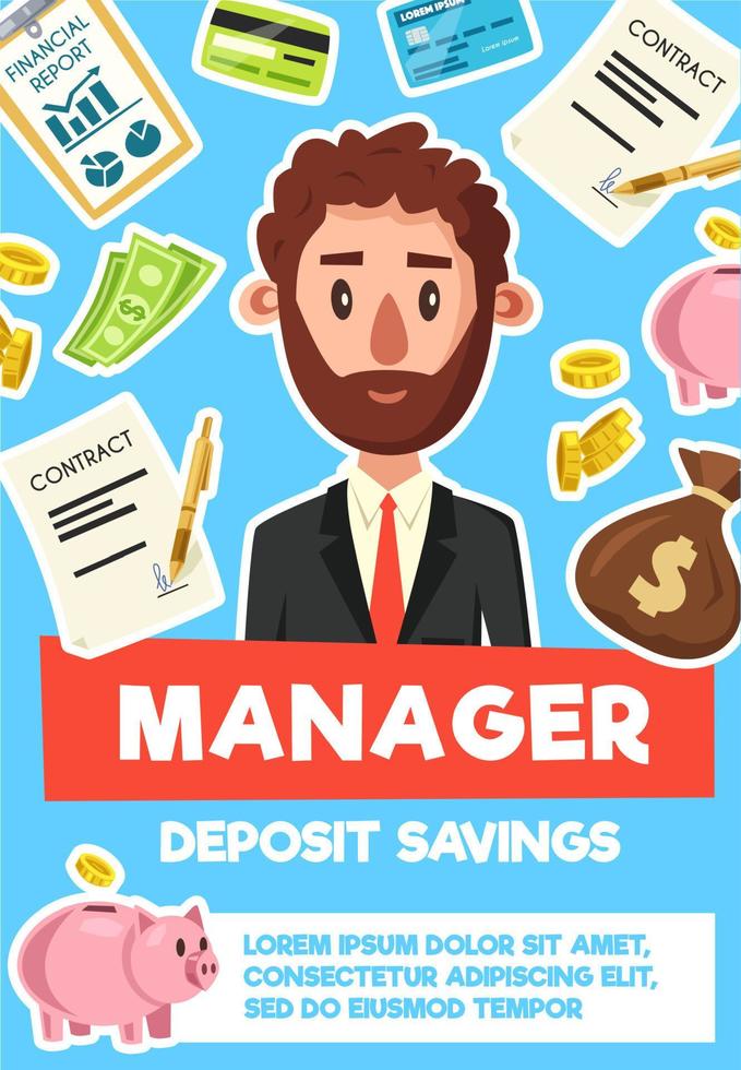 zakenman manager beroep vector poster