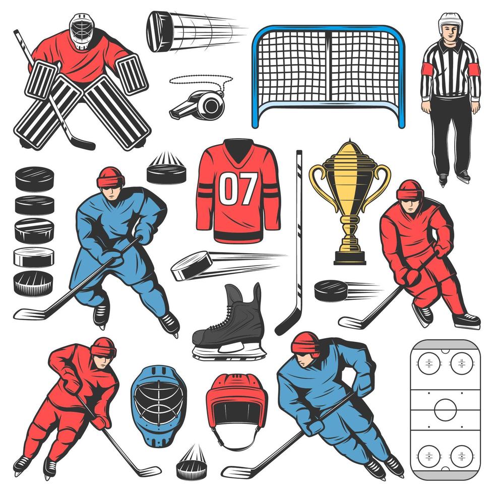 ijs hockey spelers kleding, team uitrusting vector