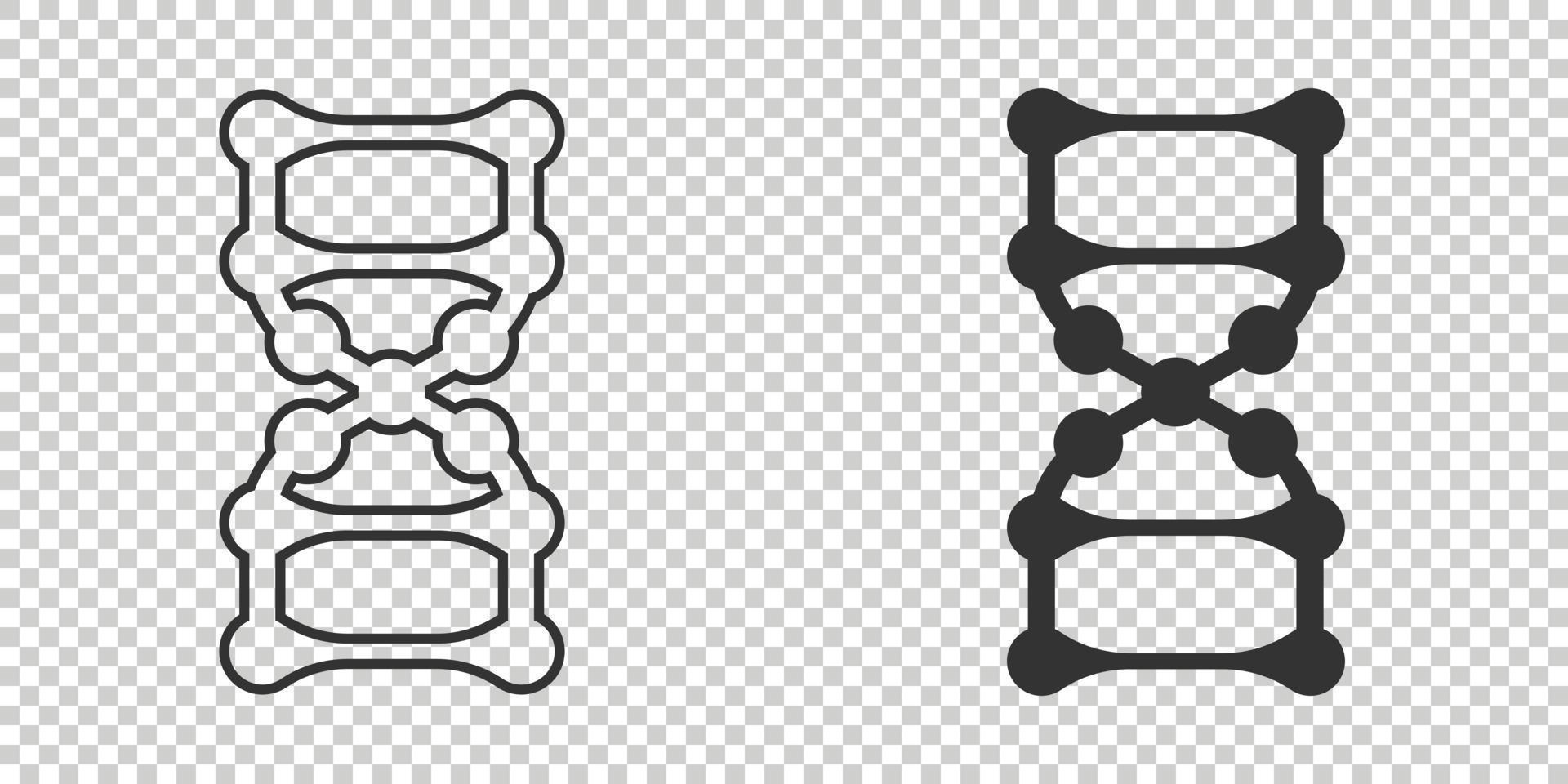 dna molecuul icoon in vlak stijl. atoom vector illustratie Aan wit geïsoleerd achtergrond. moleculair spiraal teken bedrijf concept.