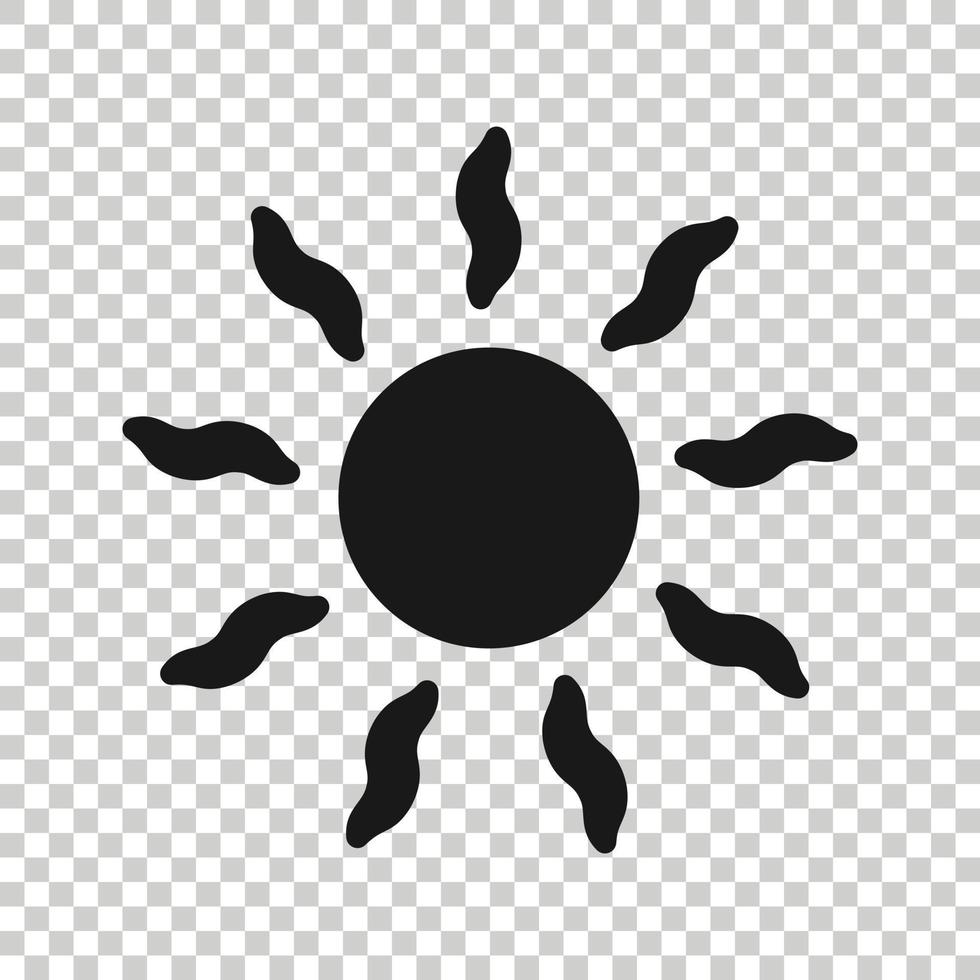 zon icoon in vlak stijl. zonlicht teken vector illustratie Aan wit geïsoleerd achtergrond. daglicht bedrijf concept.