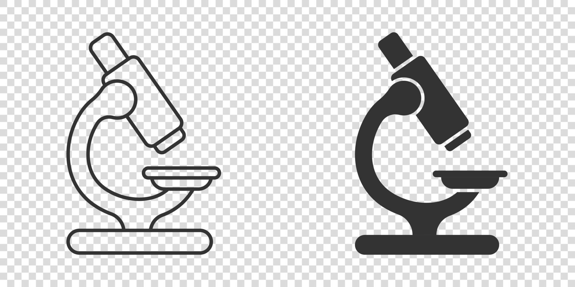 microscoop icoon in vlak stijl. laboratorium vergrootglas vector illustratie Aan geïsoleerd achtergrond. biologie instrument teken bedrijf concept.