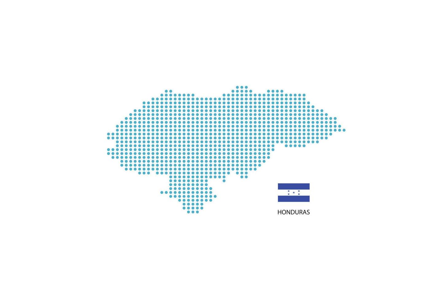 Honduras kaart ontwerp blauw cirkel, wit achtergrond met Honduras vlag. vector