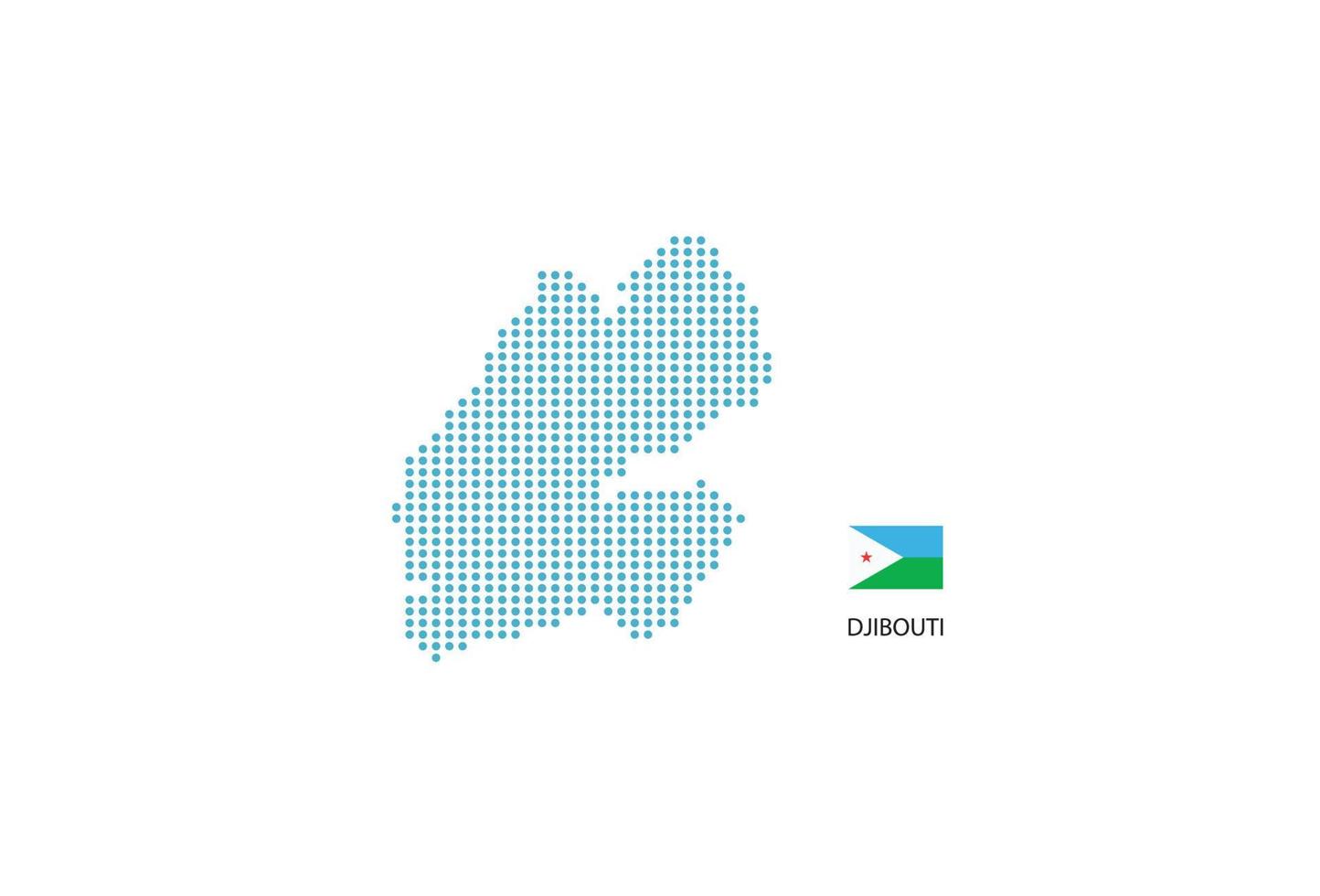 Djibouti kaart ontwerp blauw cirkel, wit achtergrond met Djibouti vlag. vector