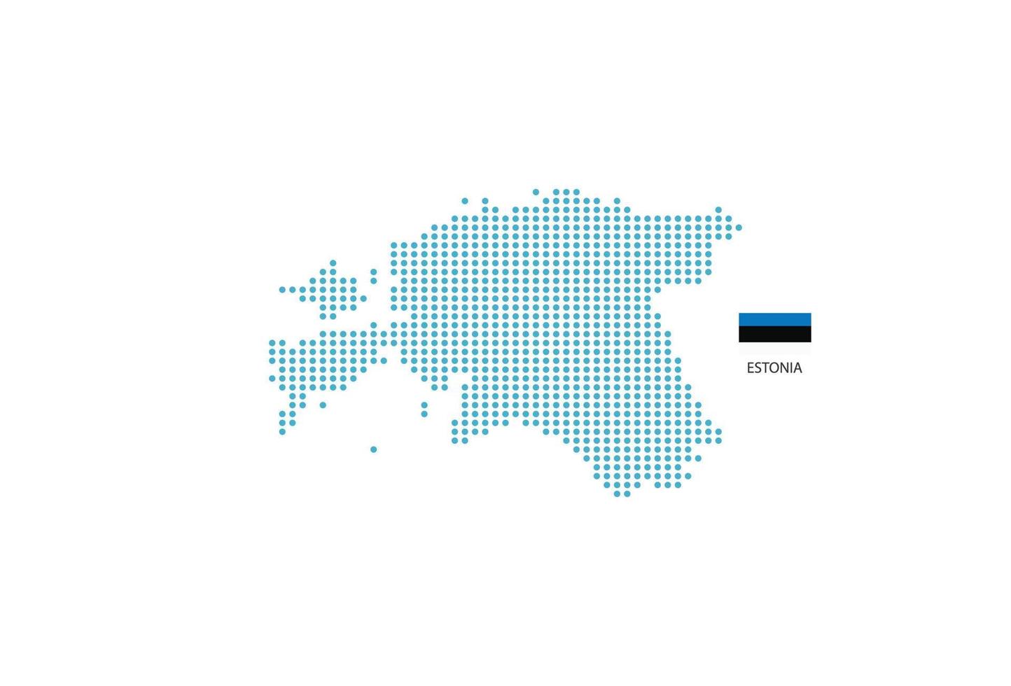 Estland kaart ontwerp blauw cirkel, wit achtergrond met Estland vlag. vector