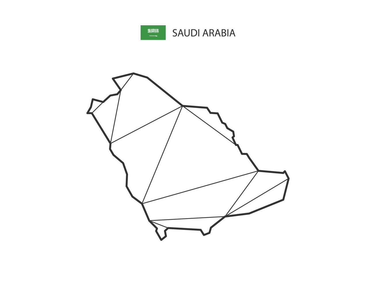 mozaïek- driehoeken kaart stijl van saudi Arabië geïsoleerd Aan een wit achtergrond. abstract ontwerp voor vector. vector