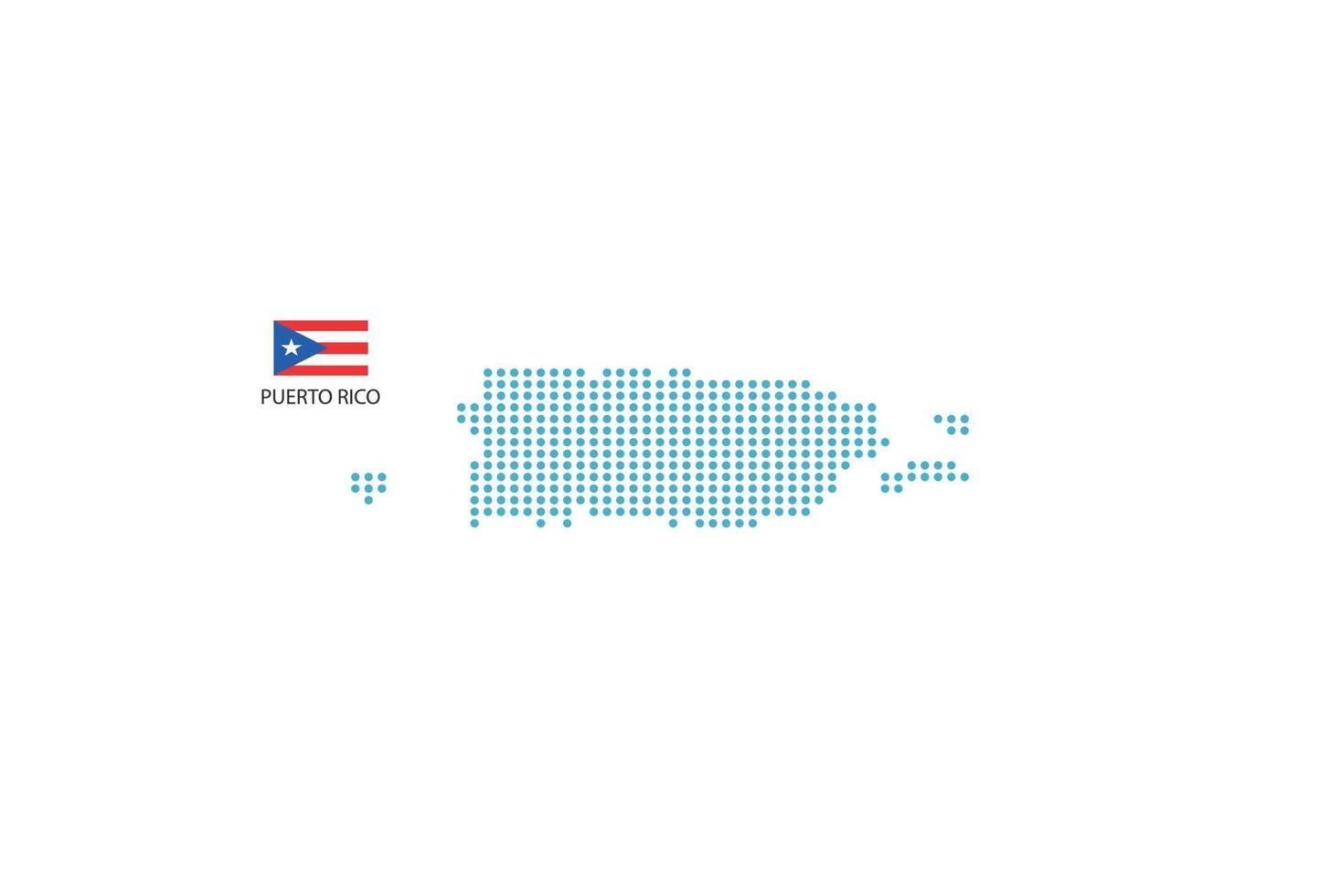 puerto rico kaart ontwerp blauw cirkel, wit achtergrond met puerto rico vlag. vector