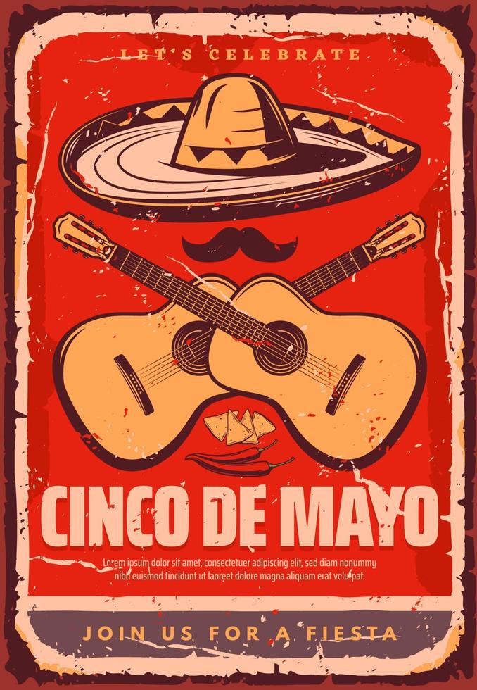 cinco de mayo Mexicaans vector schetsen partij poster