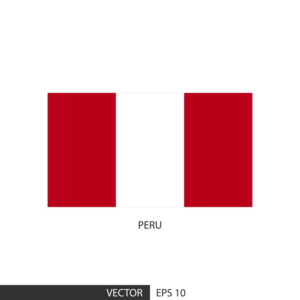 Peru plein vlag Aan wit achtergrond en specificeren is vector eps10.