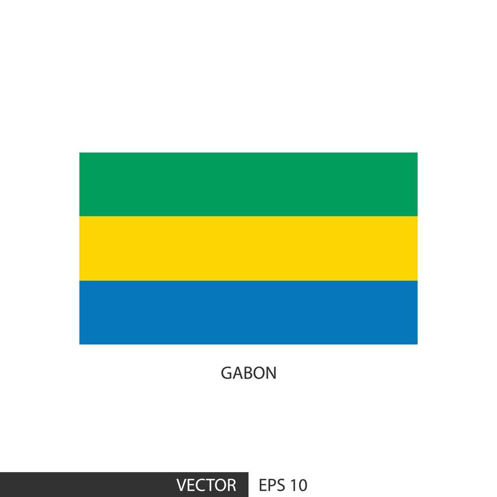 Gabon plein vlag Aan wit achtergrond en specificeren is vector eps10.