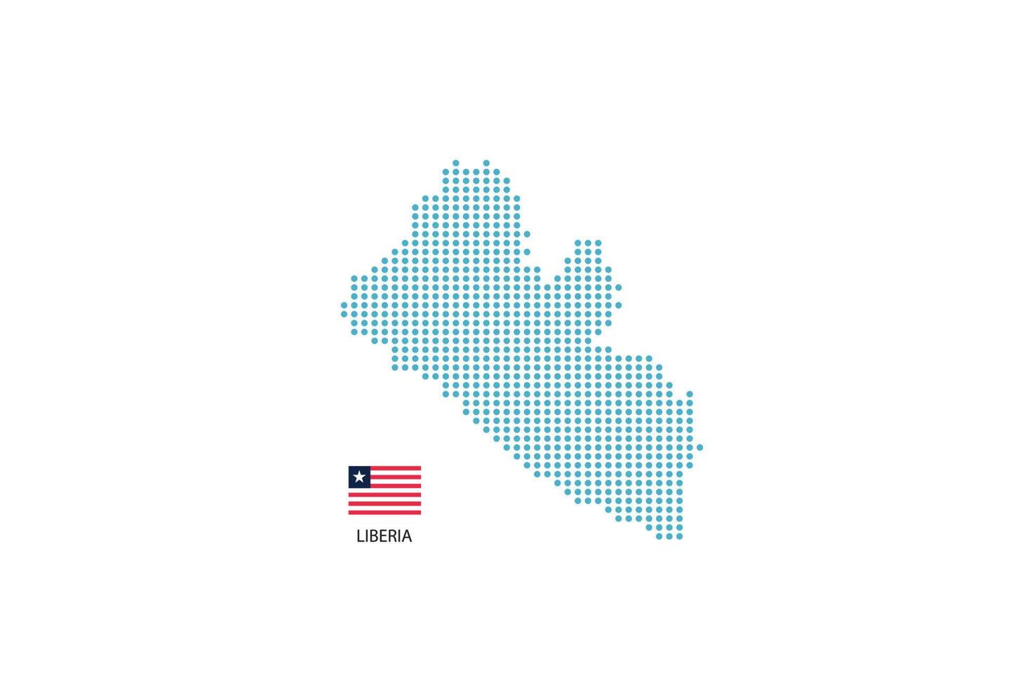 Liberia kaart ontwerp blauw cirkel, wit achtergrond met saudi Arabië vlag. vector