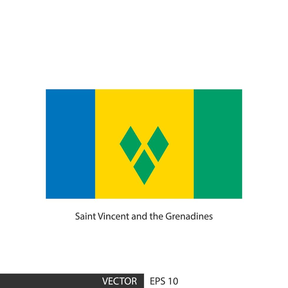 heilige vincent en de grenadines plein vlag Aan wit achtergrond en specificeren is vector eps10.