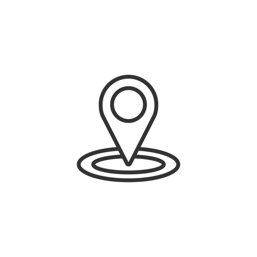kaart pin icoon in vlak stijl. GPS navigatie vector illustratie Aan wit geïsoleerd achtergrond. bevind zich positie bedrijf concept.