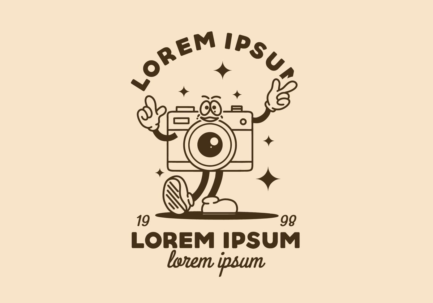 illustratie ontwerp van een analoog camera mascotte vector