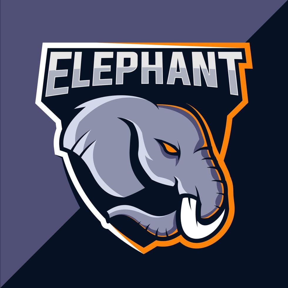 olifant mascotte esport logo ontwerp vector