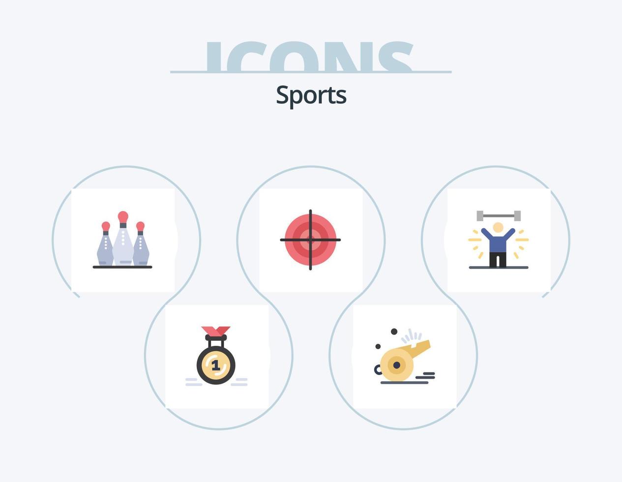 sport- vlak icoon pak 5 icoon ontwerp. strategie. doelwit. voetbal. sport. kegelvormig vector