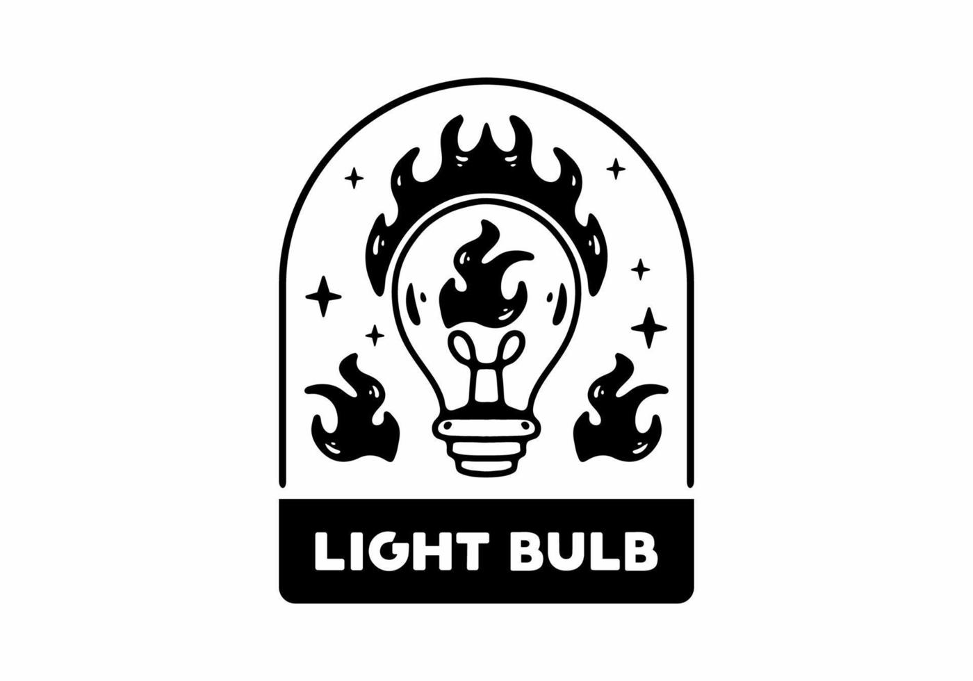 lijn kunst illustratie tatoeëren ontwerp van licht lamp vector