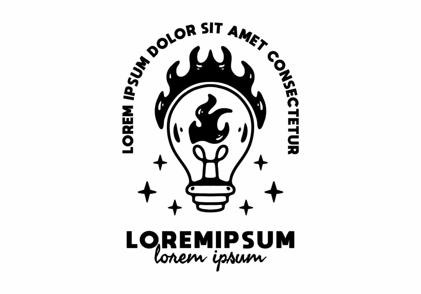 lijn kunst illustratie tatoeëren ontwerp van licht lamp vector