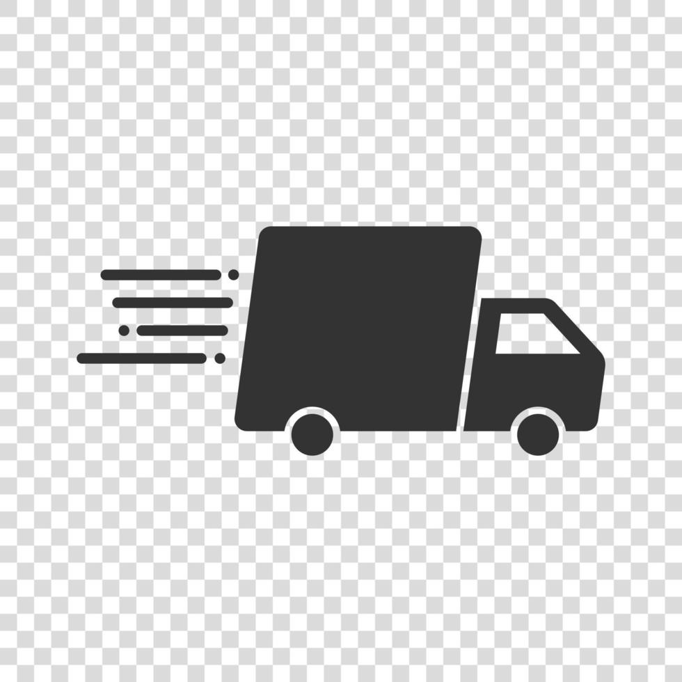 Verzending snel icoon in vlak stijl. levering vrachtauto vector illustratie Aan geïsoleerd achtergrond. uitdrukken logistiek teken bedrijf concept.