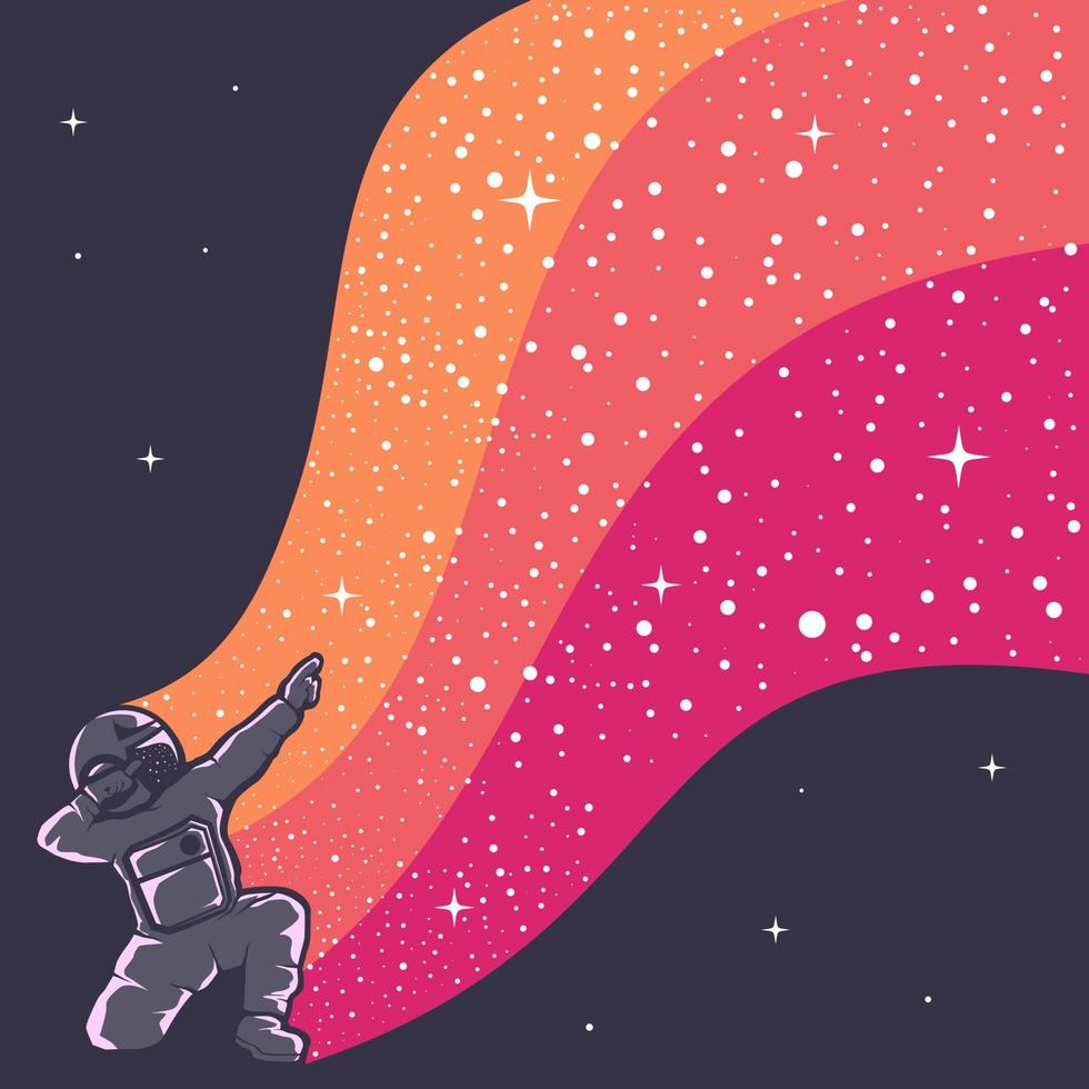 astronaut hebben pret mooi ontwerp illustratie met warm kleuren vector