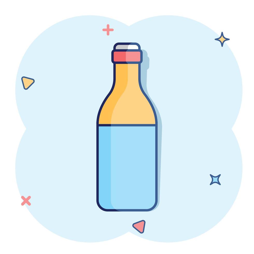 vector tekenfilm wijn, bier fles icoon in grappig stijl. alcohol fles concept illustratie pictogram. bier, wodka, wijn bedrijf plons effect concept.