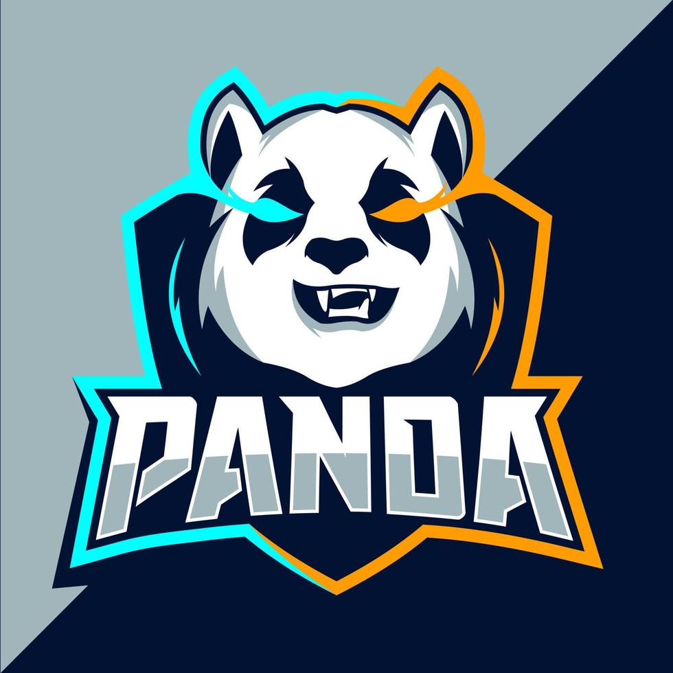 panda mascotte esport logo ontwerp vector