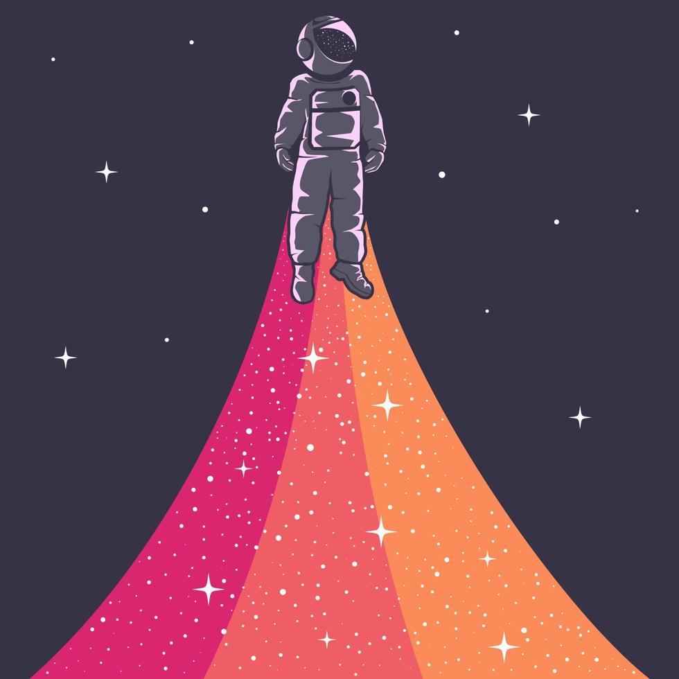 astronaut hebben pret mooi ontwerp illustratie met warm kleuren vector