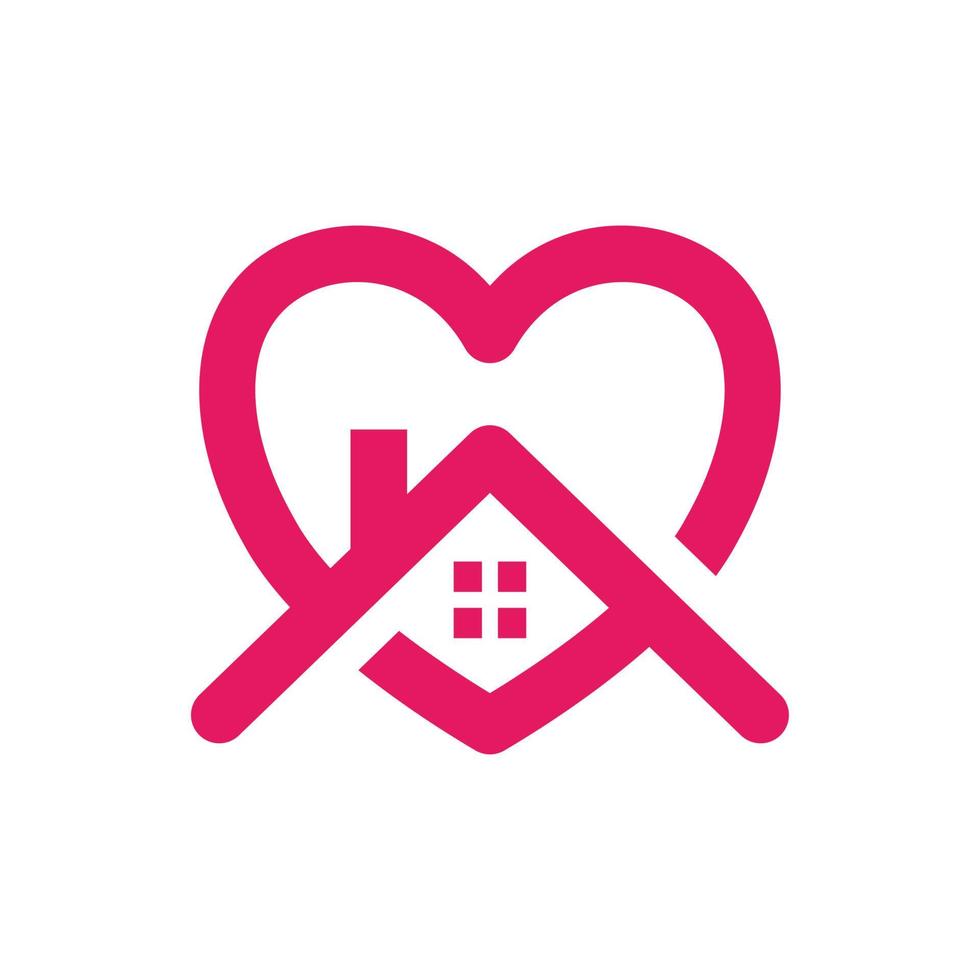 huis liefde logo vector