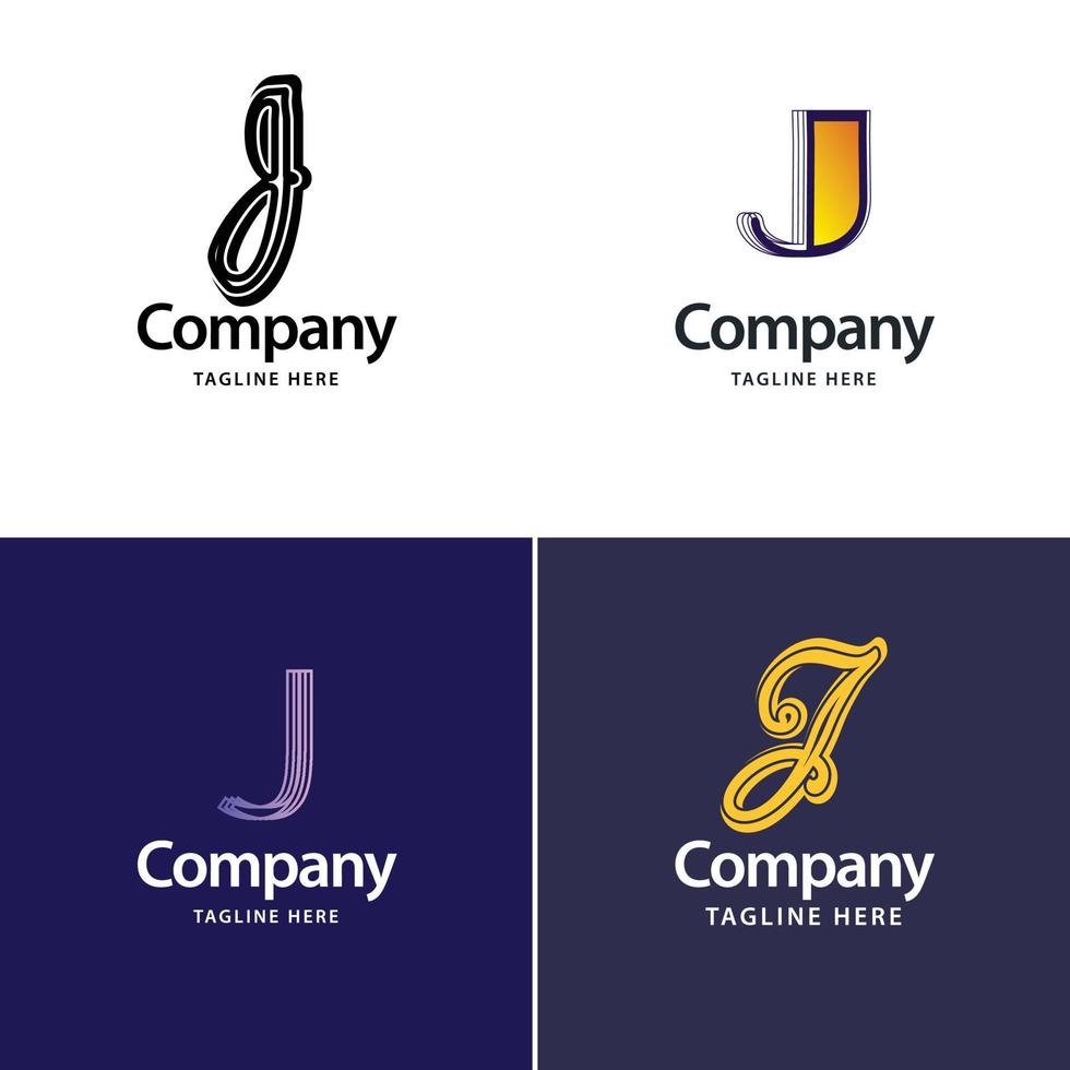 brief j groot logo pak ontwerp creatief modern logos ontwerp voor uw bedrijf vector