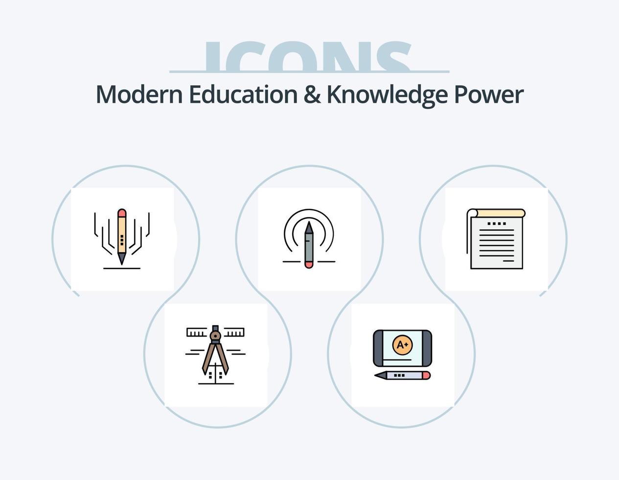 modern onderwijs en kennis macht lijn gevulde icoon pak 5 icoon ontwerp. wiskunde . eerste plaats. aan het leren. eerste . onderwijs vector