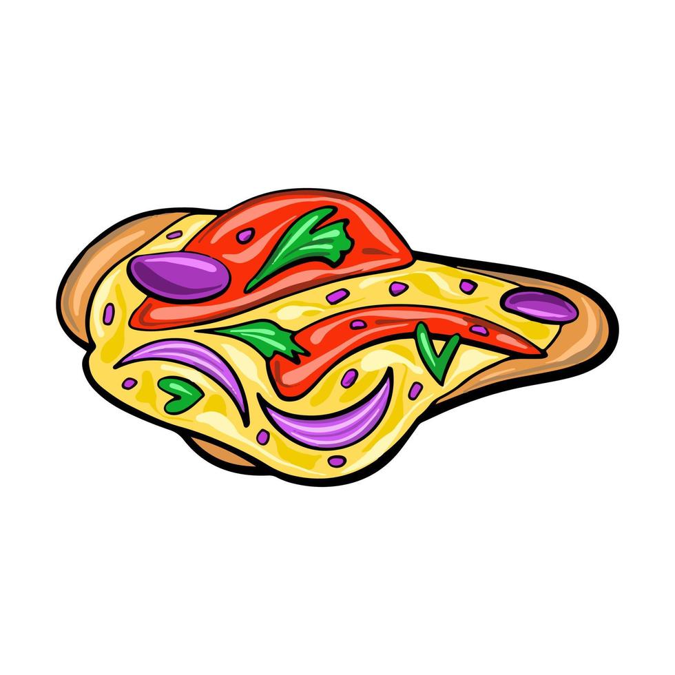 kaas tartilla met bonen. Mexicaans snel voedsel. voedsel illustratie in tekenfilm vlak stijl. vector illustratie