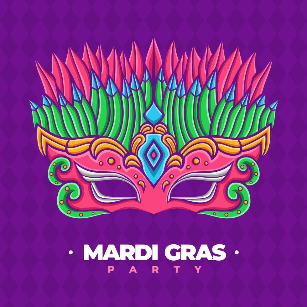 masker illustratie vector ontwerp, masker tekening van mardi gras festival dag