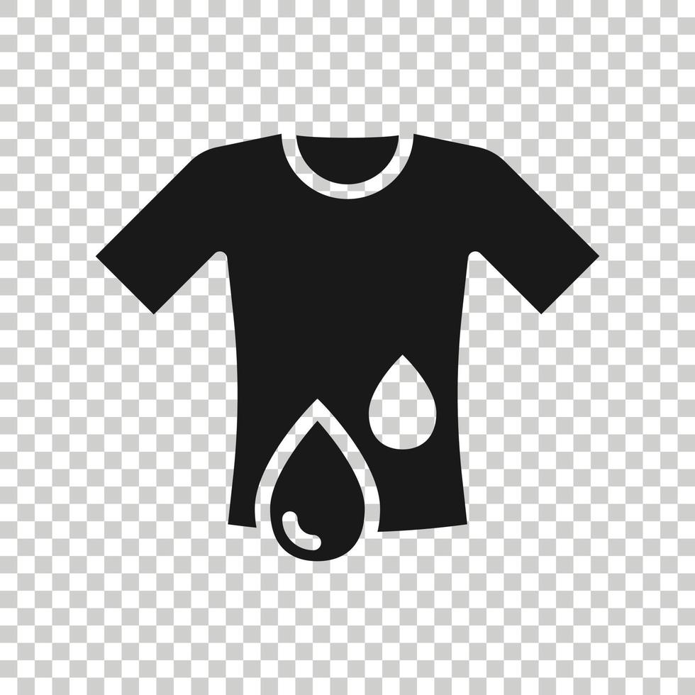 t-shirt het wassen icoon in vlak stijl. kleren droog vector illustratie Aan wit geïsoleerd achtergrond. overhemd wasserij bedrijf concept.