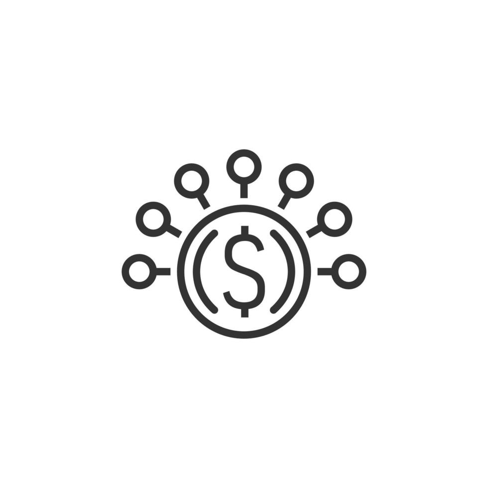 geld omzet icoon in vlak stijl. dollar munt vector illustratie Aan wit geïsoleerd achtergrond. financiën structuur bedrijf concept.
